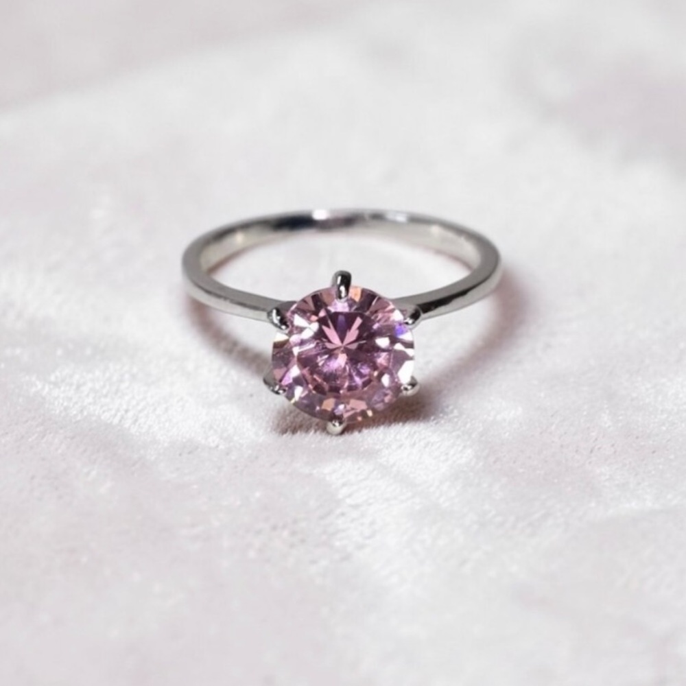 3.5ctw Roundcut Ice  Pink Diamond solitaire